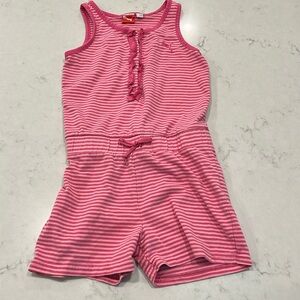 Cute pink on pink stripe Puma romper